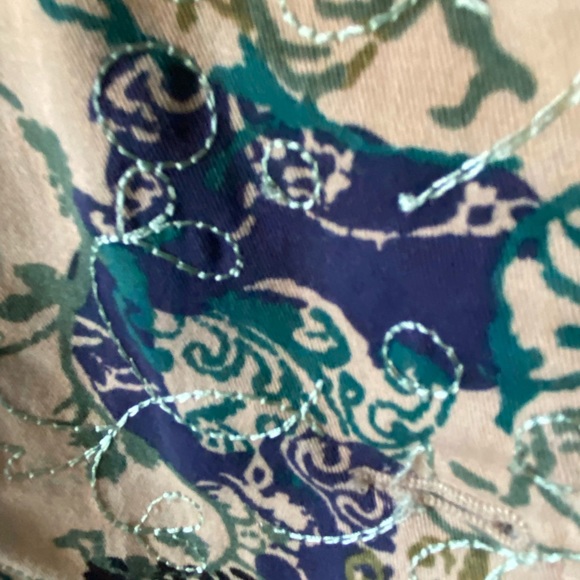 Christopher and Banks patterned spring jacket button down front pockets cotton - Picture 3 of 8